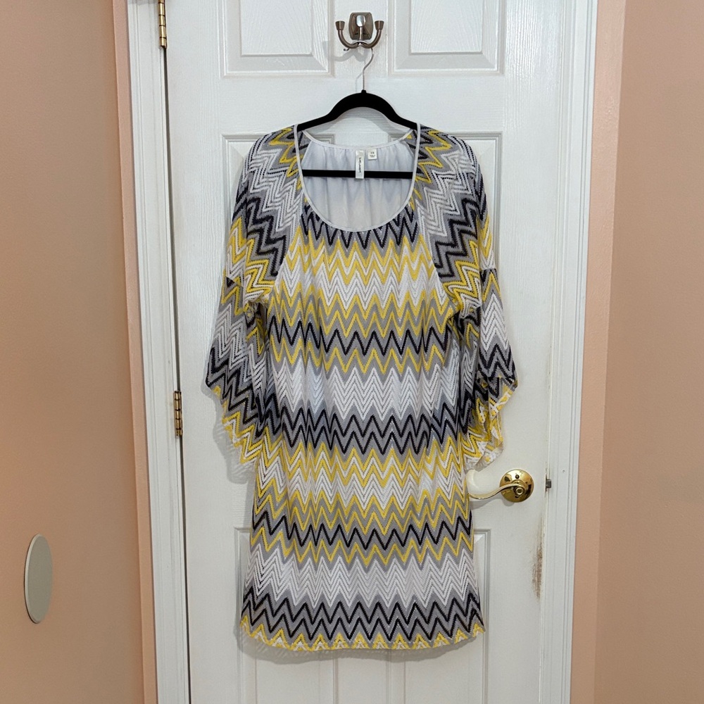 Yellow Chevron Women's Dress - Tacera